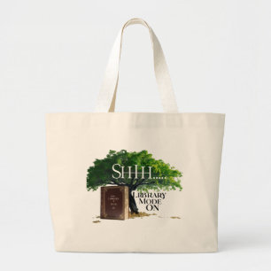 "Library Mode On" Jumbo-Canvas-Tasche Jumbo Stoffbeutel