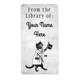 Library of Top Hat Cat Etching Imitate Leinwand La