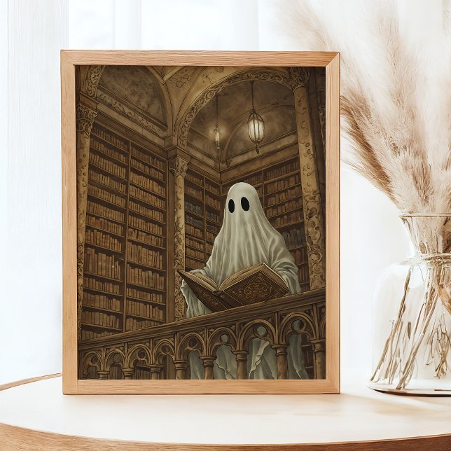 Library Reading Ghost Vintage Antiquitätenbücher K Poster (Von Creator hochgeladen)