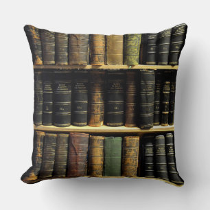 Library Reversable Throw Pillow Kissen