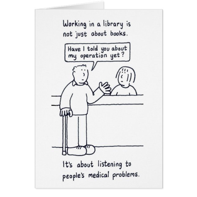 Library Spaß Cartoon Kunde und seine Probleme (Vorne)