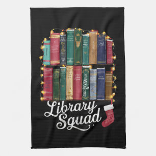 Library Squad Christmas Book Lovers Team Reading Geschirrtuch