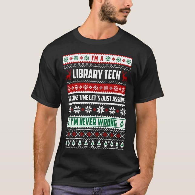 Library Tech Frohe Weihnachten für Frauen Mädchen  T-Shirt (Vorderseite)