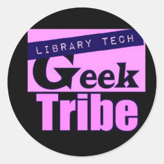 Library Tech Geek Tribe Runder Aufkleber
