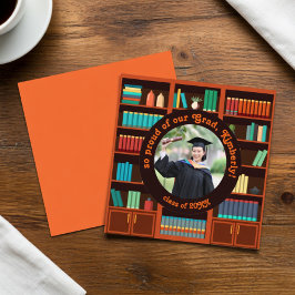 Library-Themed Graduation Announcement Card Ankündigung