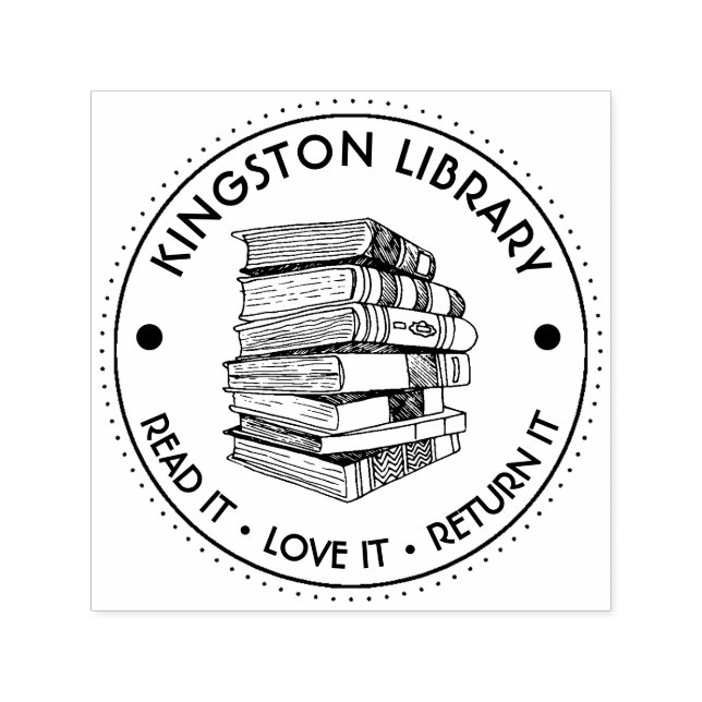 Library Town Read It Liebe, die es zurückgibt, um  Permastempel (Design)