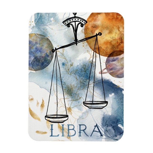 Libras scales birthday zodiac astrology blue  magnet (Vertikal)