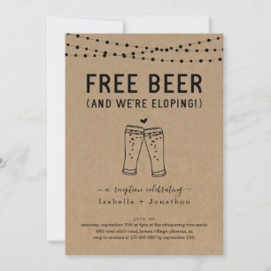Libre Beer Funny Réception Seulement Invitation