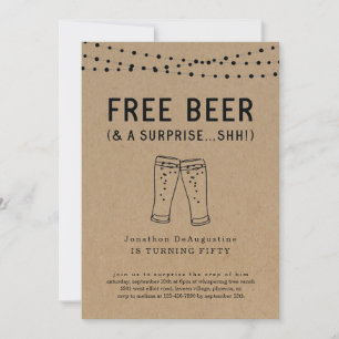 Libre Bière Amusante Adulte Surprise Invitation à 