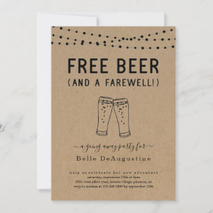 Libre Bière Amusante Partir Invitation De Fête