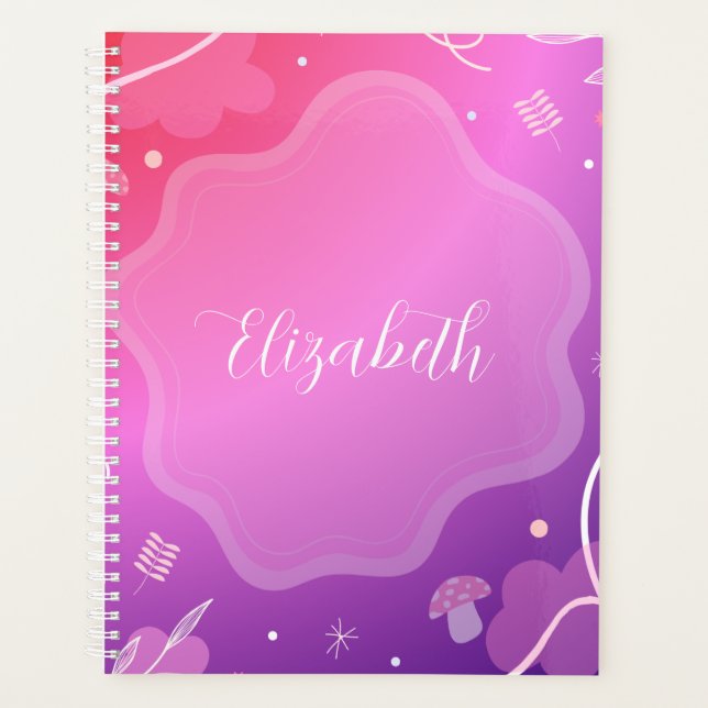 Libreta Kawaii Rosa y Morado con Nombre  (Devant)