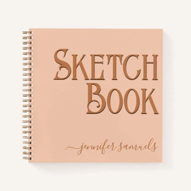 Libro bocetos naranja 3D con nombre artista  Notizbuch (Vorderseite)