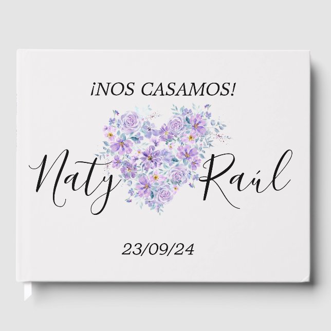 Libro de visitas en tonos lilas  gästebuch (Vorderseite)