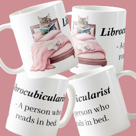 Librocubicularistische Buchliebhaber, die im Bett  Kaffeetasse