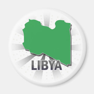 Libyen-Flaggen-Karte 2,0 Magnet