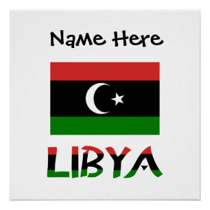 Libyen Libysche Flagge Schwarz Personalisierung Poster
