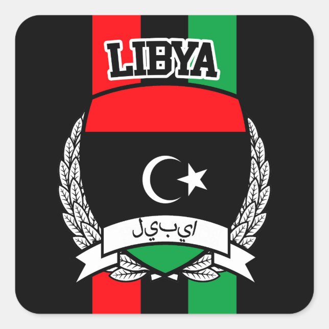Libyen Quadratischer Aufkleber (Vorderseite)