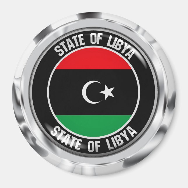 Libyen-Runde Magnet (Vorne)