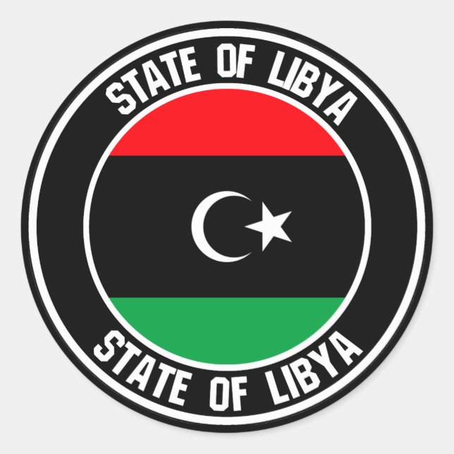 Libyen-Runde Runder Aufkleber (Vorderseite)
