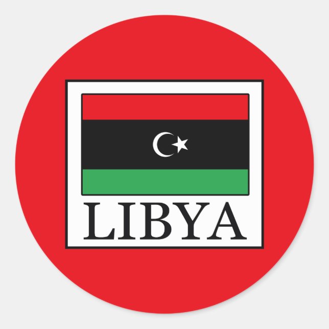 Libyen Runder Aufkleber (Vorderseite)