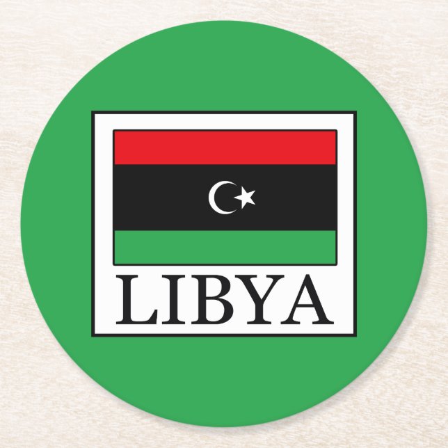 Libyen Runder Pappuntersetzer (Vorderseite)
