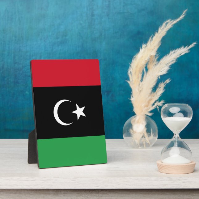 Libyenflagge Fotoplatte (Seite)