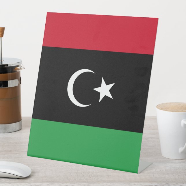 Libyenflagge Sockelschild (In Situ)