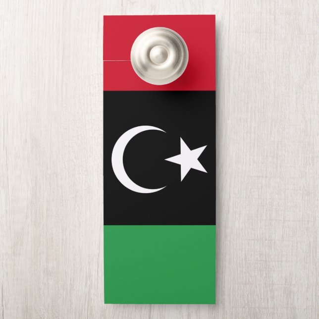 Libyenflagge Türanhänger (Auf Knauf)