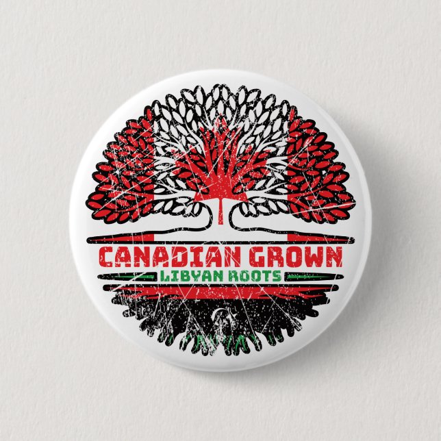 Libysch-Kanadische Tree-Flagge Button (Vorderseite)