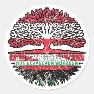 Libysch Libysch Österreichisch Österreich Baum Runder Aufkleber