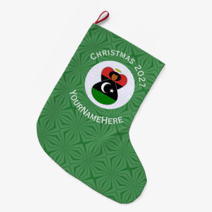 Libysche Engels Weihnachtsflagge Personalisiert Großer Weihnachtsstrumpf