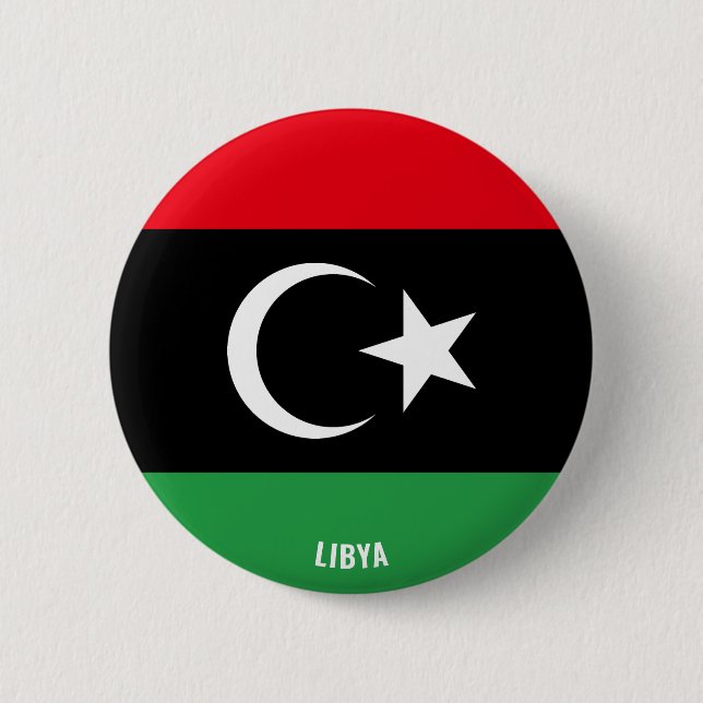 Libysche Flagge Charming Patriotic Button (Vorderseite)