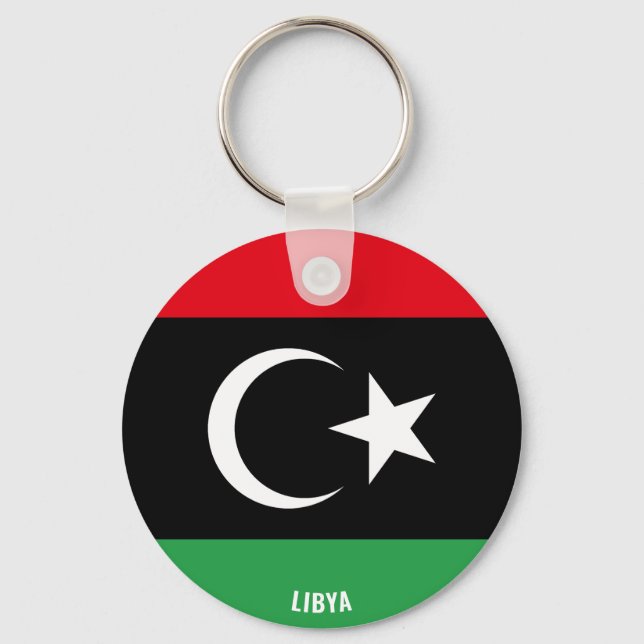 Libysche Flagge Charming Patriotic Schlüsselanhänger (Vorderseite)