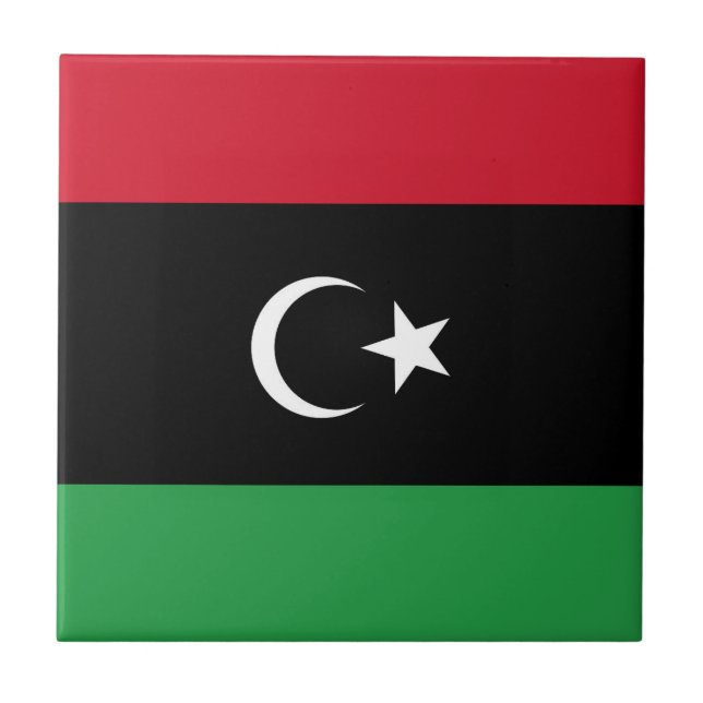 Libysche Flagge Fliese (Vorderseite)