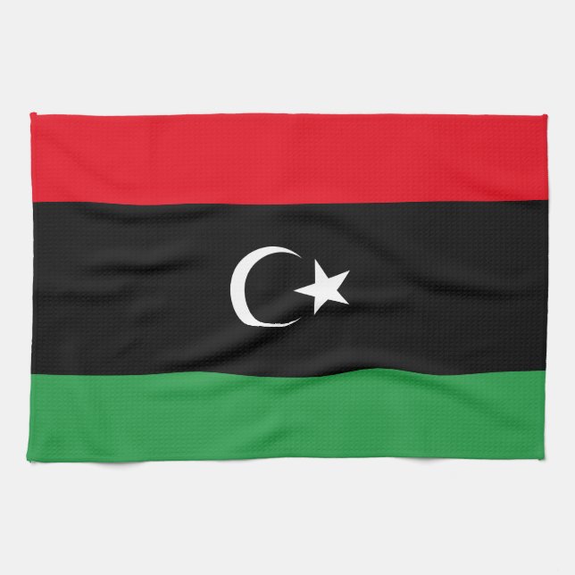 libysche Flagge Geschirrtuch (Horizontal)