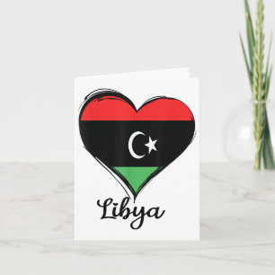 Libysche Flagge Herz Stolzer libyscher Stolz Erbe Karte