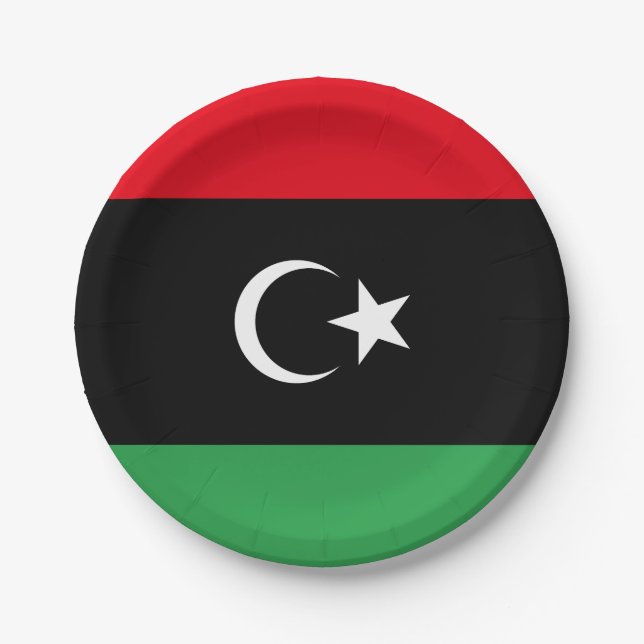 libysche Flagge Pappteller (Vorderseite)