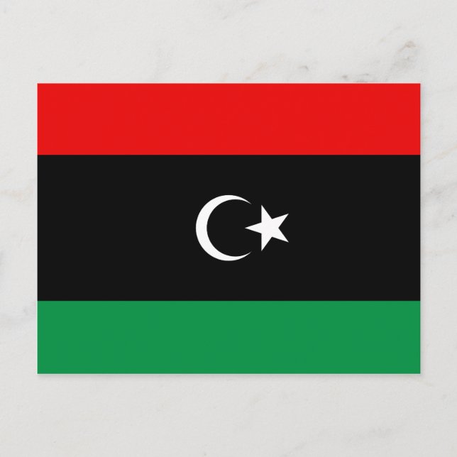 Libysche Flagge Postkarte (Vorderseite)