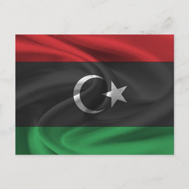 libysche Flagge Postkarte (Vorderseite)