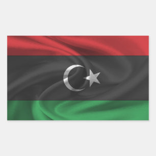 Libysche Flagge Rechteckiger Aufkleber