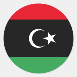 libysche Flagge Runder Aufkleber