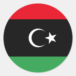 libysche Flagge Runder Aufkleber