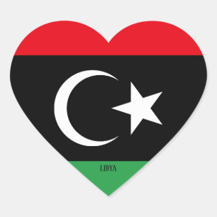 Libysche Flagge Splendid Patriotic Herz-Aufkleber