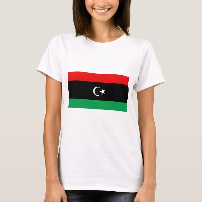 Libysche Flagge x Map T-Shirt (Vorderseite)
