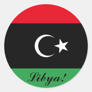 Libysche Flaggenkleber Runder Aufkleber