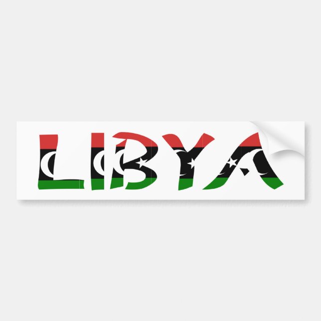 Libysche FlaggeWord Autoaufkleber (Vorne)