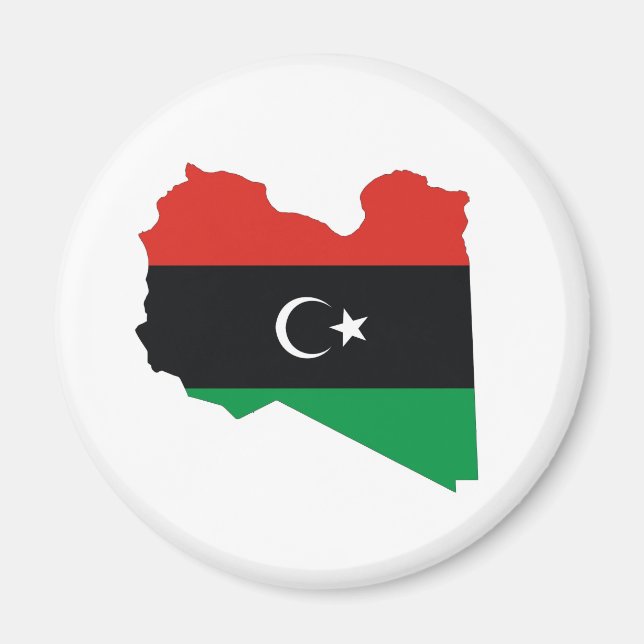 libysche Länderflaggenkarte Magnet (Vorne)