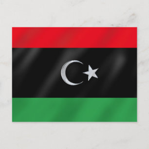 Libysche Unabhängigkeitsflagge - Protestflagge des Postkarte