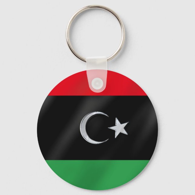 Libysche Unabhängigkeitsflagge - Protestflagge des Schlüsselanhänger (Vorderseite)