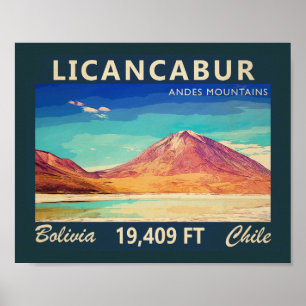 Licancabur Südamerika Vintag Poster